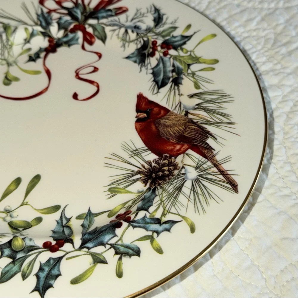 Lenox Winter Greetings Cardinal Plate / 10.5” 1995 Holiday Fine China USA Made - Picture 7 of 11
